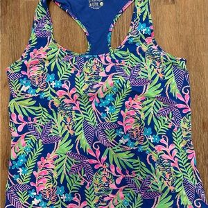 Lilly Pulitzer Blue Tropical Print Tank Top